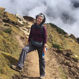 Sue Moore trekking in Nepal