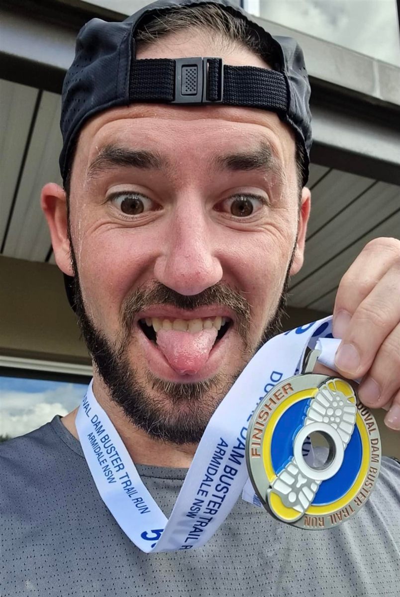David with his Duval Dam Buster finisher medal