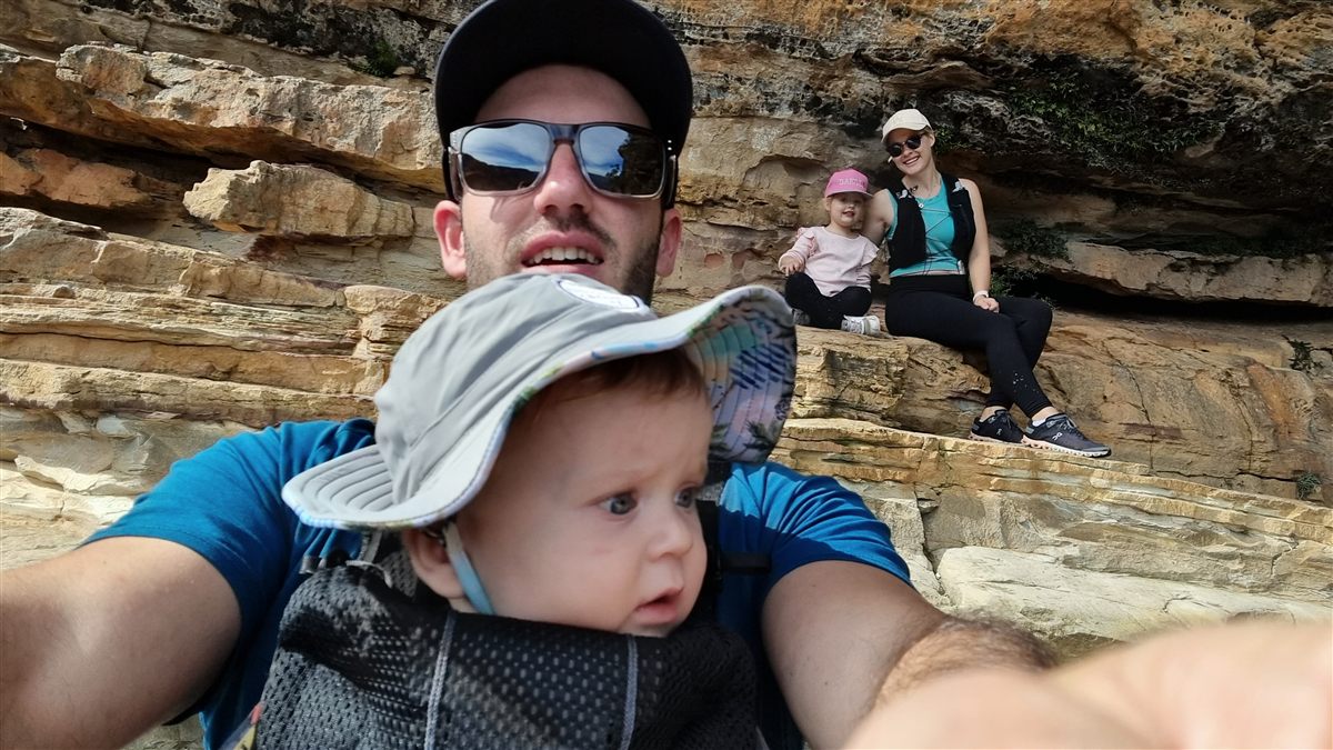David and his kids on a bushwalk