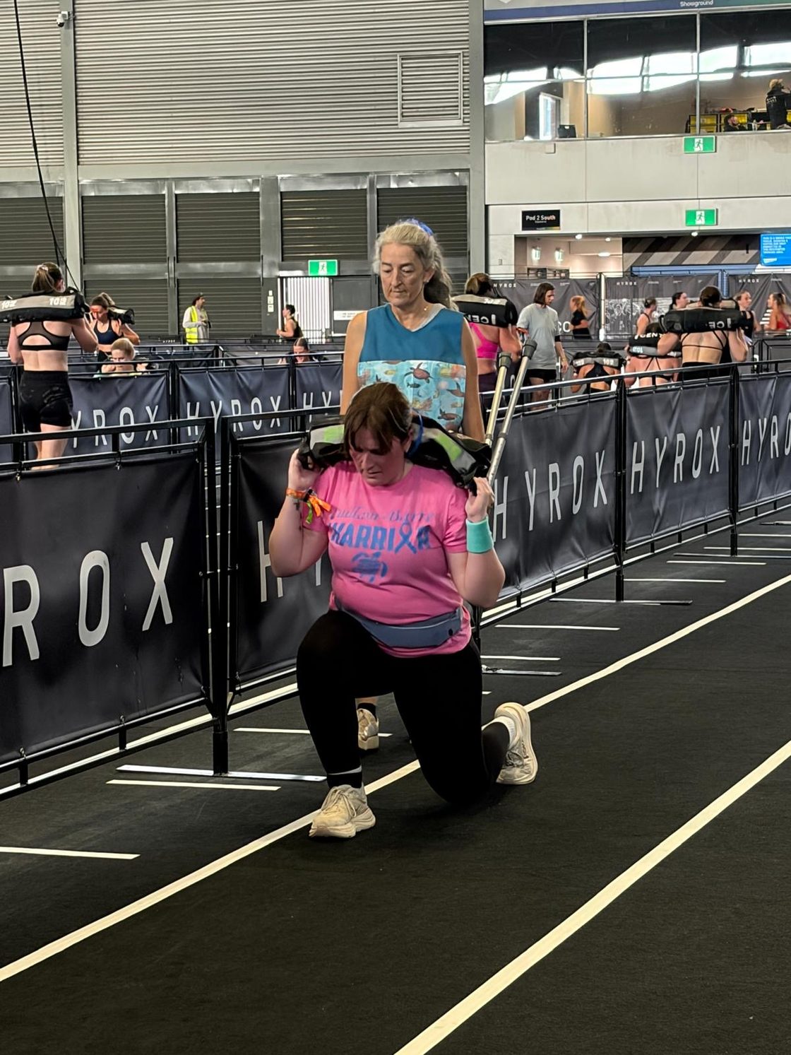 Sienna training at her first HYROX event