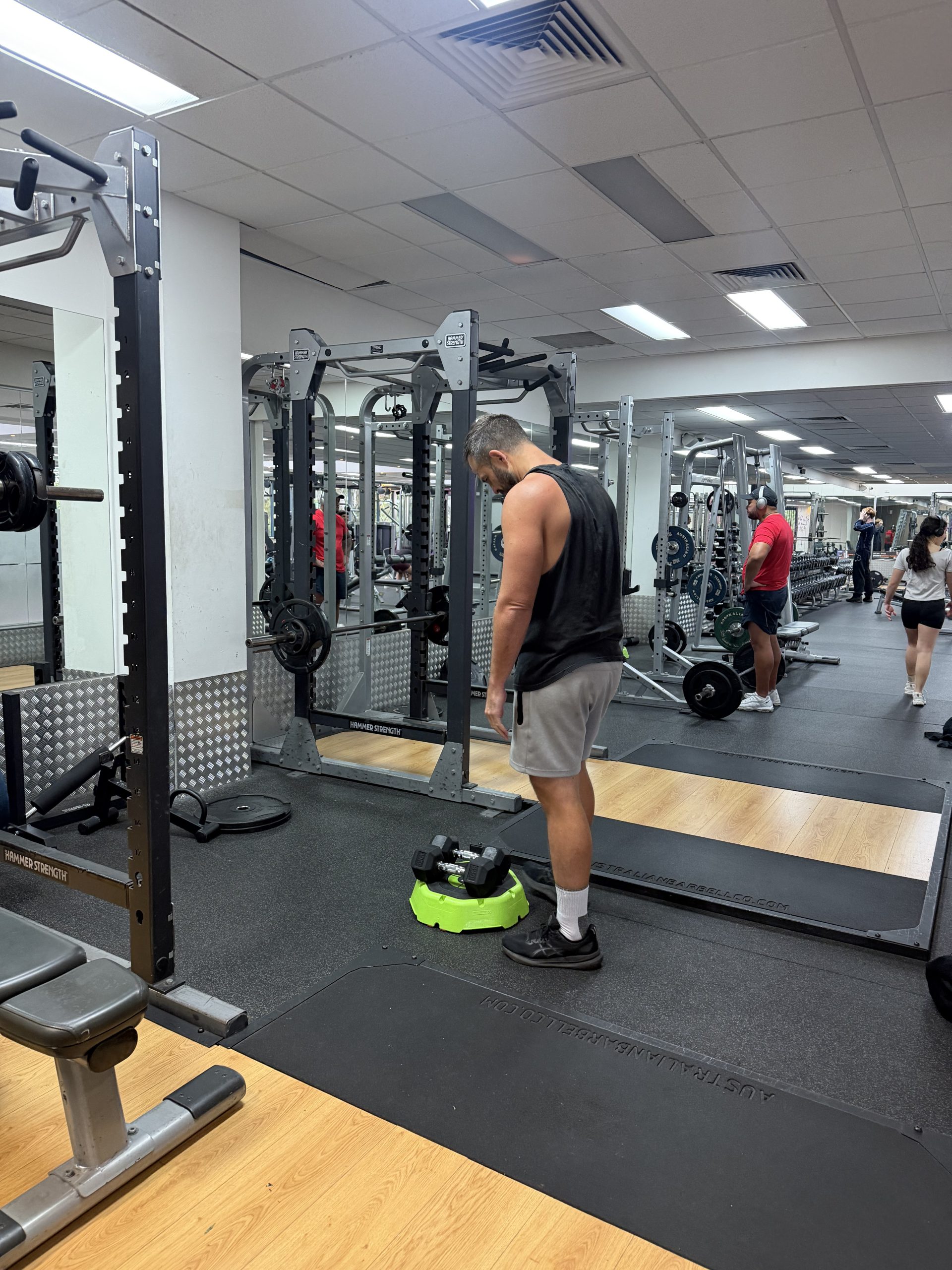 Brad training on the gym floor